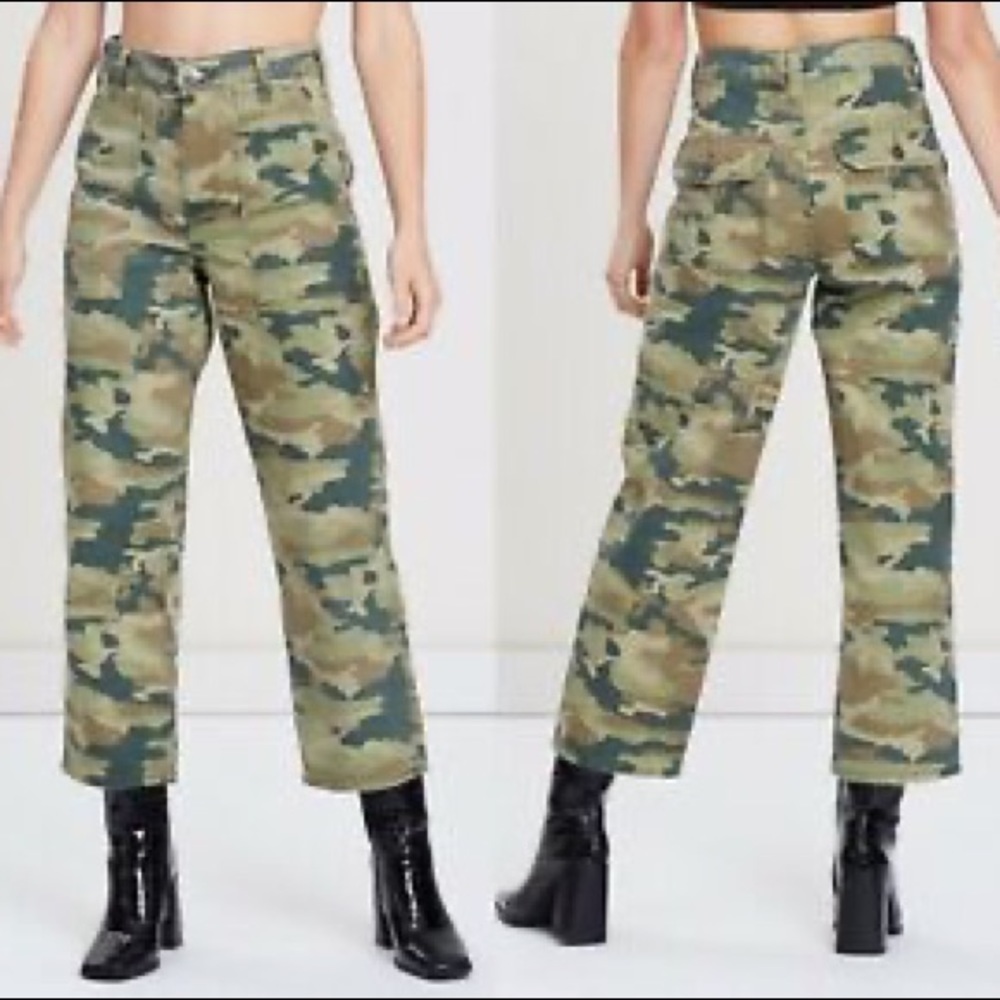NEW Free People Remy crop camouflage pants 28